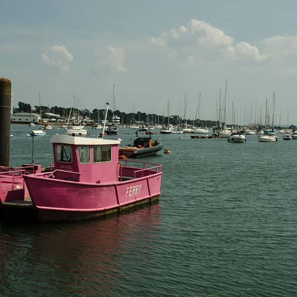 ferry boat in pink