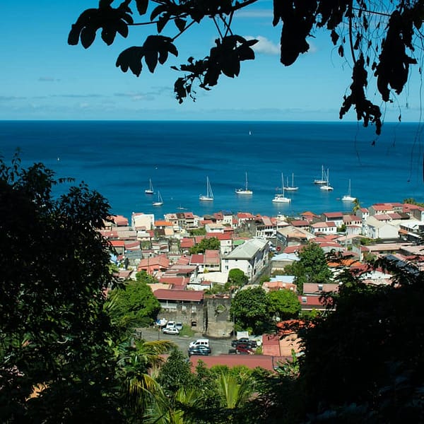 Utsikt by St Pierre Martinique